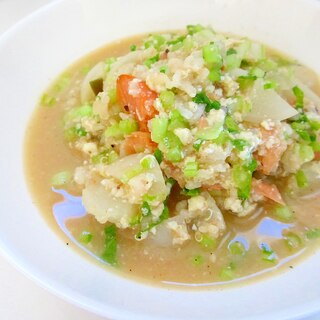 カブと鮭と豆腐のおじや